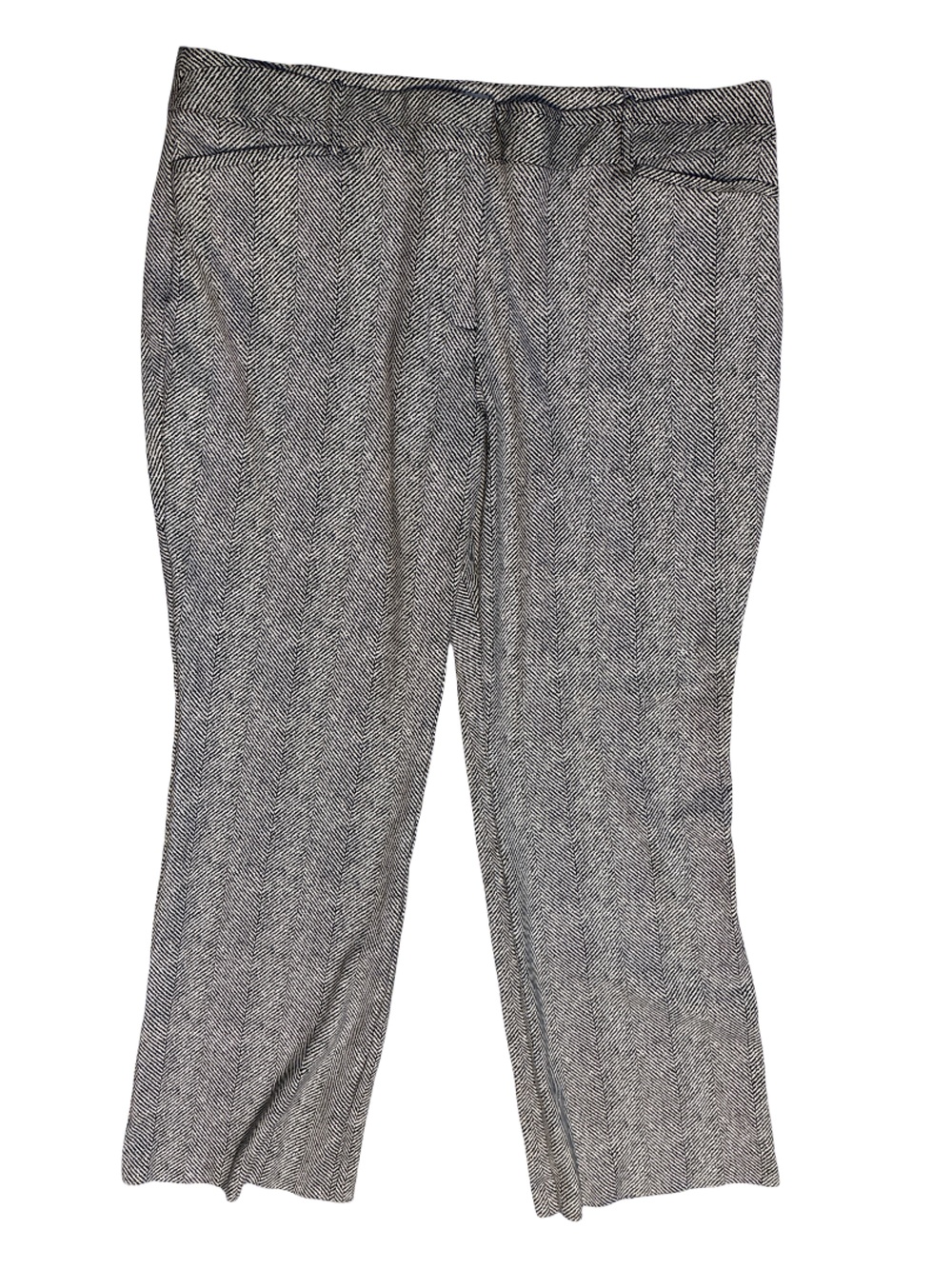 Liz Claiborne Straight-Leg Herringbone Pants - black